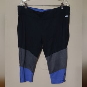 Avia Black and Blue Leggings Gym Active Wear XXL